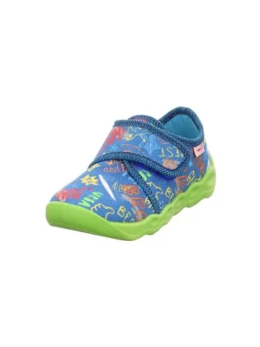 Superfit Jungen Bubble Sneaker, Blau 8000, 37 EU Weit - Sneaker für Jungen aus strapazierfähiger Baumwolle mit flexiblem Sohlen-Design für natürliches Abrollen und perfektem Halt dank verstellbarem Klettverschluss.