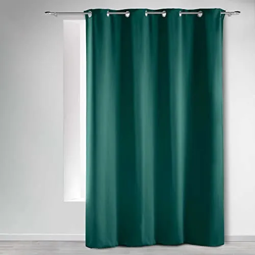 Douceur d'Intérieur Ösenvorhang, Smaragdgrün 135 x 240 cm - Schiebevorhänge, blickdicht und in elegantem Smaragdgrün, aus 100 % Polyester – ideal für stilvolle Raumgestaltung und Privatsphäre.