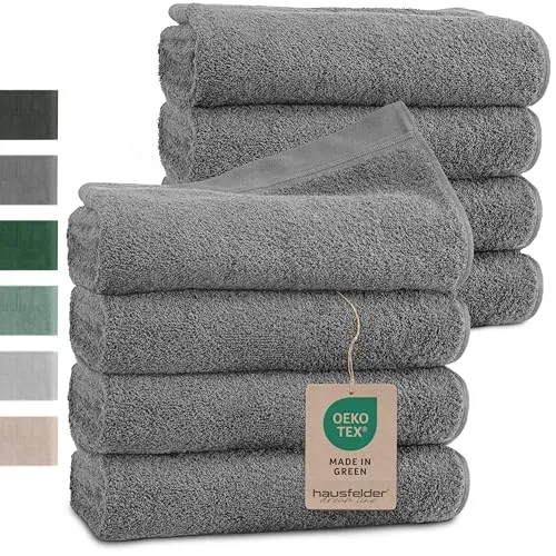 Hausfelder Handtücher 8er Set, 50x100cm, Premium 500g/m² Handtuch Set - 100% Baumwolle, Ökotex Zertifiziert, Farbe: Grau