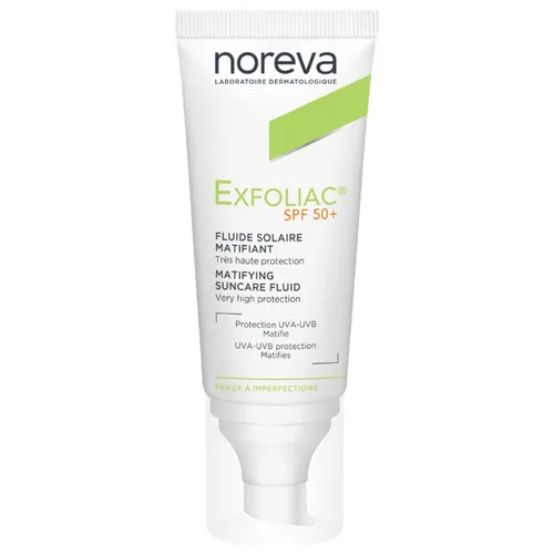 Noreva Exfoliac Mattierendes Sonnenfluid LSF 50+ 40 ml wurde auf der Basis eines