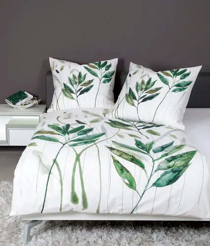 Janine Bettwäsche Grün 155x220 cm in grün von Janine