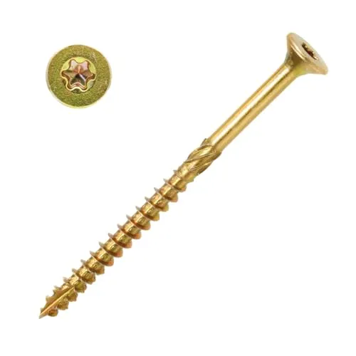 Holzschrauben Torx 5x45 mit Senkkopf gelb verzinkt 100 Stück