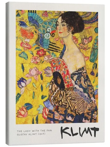 Posterlounge Wandbild Dame mit Fächer, 1917, Gustav Klimt, erhältlich als Poster, Leinwandbild, Wandsticker oder Acrylglasbild