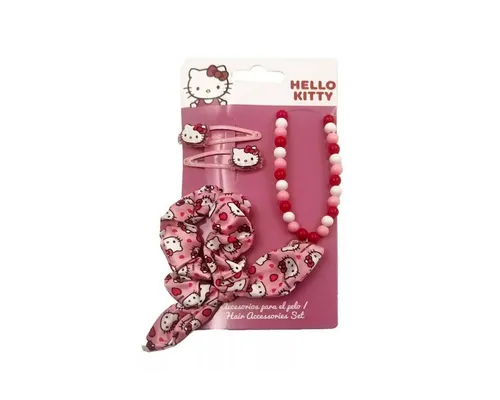 Hello Kitty Haargummi Hello Kitty Pink Halsketten- und Haaraccessoire-Set