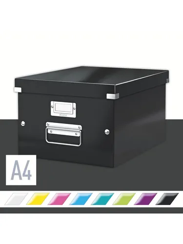 LEITZ Click Store Aufbewahrungsbox 16,7 l schwarz - stabile und stapelbare Lösung für Ordnung im Büro oder Haushalt, ideal für DIN A4-Unterlagen