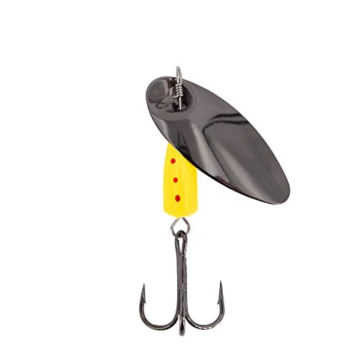 FISHN Black Spinner 14,5gr, 4,8cm - Der Ultimative Spinner zum Angeln auf Hecht, Lachs, Zander, Forelle, Barsch (Flash Yellow)
