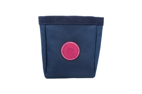 WILD HAZEL Leckerlibeutel für Hunde, Textilbeutel mit Magentverschluss und Gürtelclip (Navy Blue)
