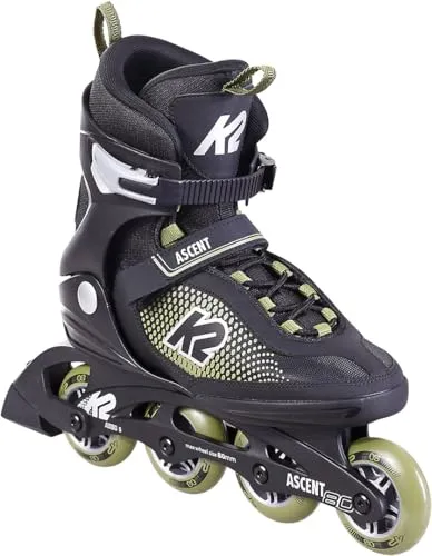 K2 Herren Inlineskates ASCENT 80 - Stilvoll und Leistungsstark - Inliner für Neulinge, mit F.B.I. Schiene für Stabilität und Stability Plus Cuff für optimale Unterstützung, ideal für Fitness und Freizeit.