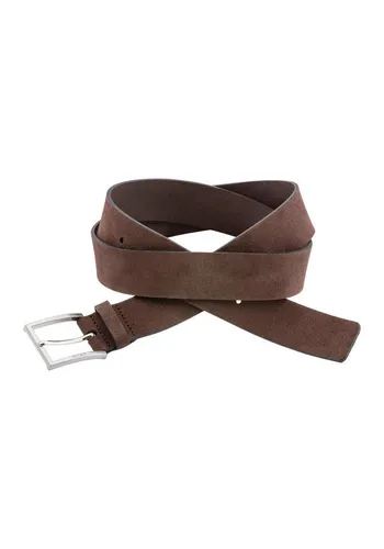 HUGO Ledergürtel Mirto_Sz35 aus Veloursleder - Eleganter Gürtel aus hochwertigem Veloursleder, 3,5 cm breit, mit Logo-Gravur auf der Dornschließe – ideal für stilvolle Business- und Freizeitoutfits.