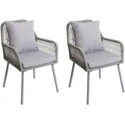 Proregal Gartenstuhl Grau 2-Sitzer aus Metall