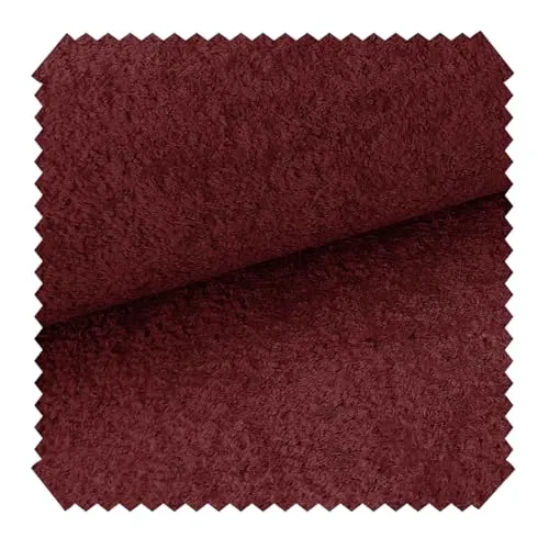 novely® MONIQUE Samtweicher Bouclé-Stoff, Schwer Entzündbarer Polsterstoff, Möbelstoff in Erdtönen, für Sofas und Sessel, Meterware 1lfm | Farbe: 59 Bordeaux