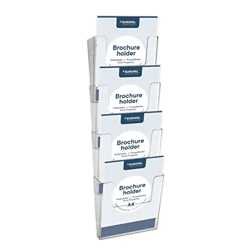 Prospekthalter Europel Wandmontage 4xA4 hoch koppelbar von Europel