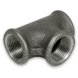 Temperguss Gewindefitting schwarz T-Stück (IG - IG - IG) (Ausführung: 3/4''IG)