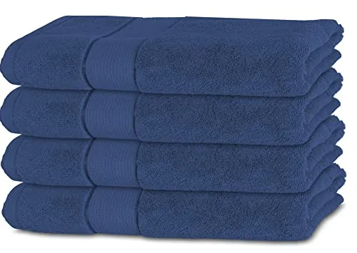 BANANALU 4er Set Handtücher 100% Baumwolle 50x100 Qualität 450g/m2, Dunkel Blau, Twilight Blue 19-3938