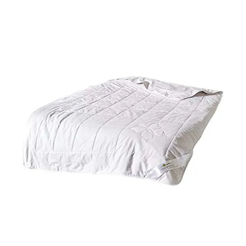 Traumschlaf Premium Sommer Seidendecke 200x220 cm - Luxuriöse Bettdecke mit 100% Seidenfüllung für ein atmungsaktives und angenehmes Schlafklima. Leicht und kühlend, ideal für warme Nächte. Pflegeleicht bei 30 °C, trocknergeeignet.
