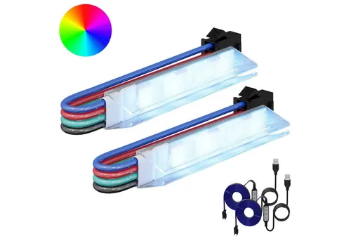 vidaXL LED Streifen 2er Set Schwarz und Weiß 1745 mm - Stylischer LED-Streifen für stimmungsvolle Innenbeleuchtung. Mit Farbwechsel-Funktion und USB-Stromversorgung bietet er hohe Flexibilität und Energieeffizienz. Ideal für Wohnzimmer und Schlafzimmer!