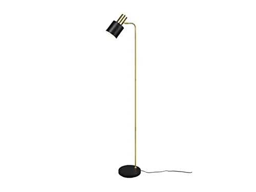 meineWunschleuchte Bauhaus Stehlampe Schwarz & Gold 154cm - Elegante Stehlampe aus Metall mit klaren Linien, die Ihrem Raum eine harmonische Note verleiht. Inklusive dimmbarem E27 Filament LED Leuchtmittel für angenehmes Licht.