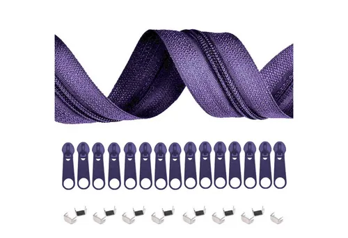 maDDma Kreativset 5m Endlos-Reißverschluss 3mm mit 10 Zippern und 15 Endstücke