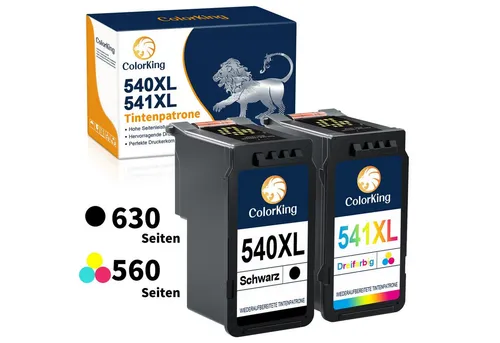ColorKing 540 XL für CANON 541XL PG-540XL CL-541XL Tintenpatrone (PIXMA TS5150 MX475, MG3650S MG4250 MG3650 MG3600)