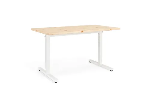 Ehrenkind Schreibtisch höhenverstellbar für Kinder und Erwachsene (mit Massivholzplatte & Stahlgestell, langlebig, Holzplatte aus massivem Kiefernholz), mitwachsend & zeitlos