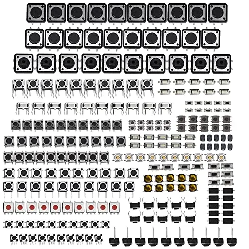 Stück Taktile Drucktastenschalter 25 Werte 12V 50mA 4 Polig Mikrotaster Micro Momentary Tact Assortment Kit Automotive Power Button Tactile Switch Mikroschalter 250