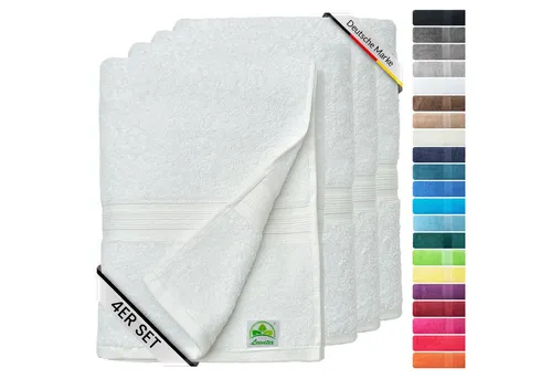 leevitex® Handtuch Frottee 4er Set, 50 x 100 cm, hochwertig verarbeitet & fusselfrei