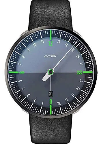 botta 24-Stunden-Einzeigeruhr Herren – Swiss Made Quarzwerk mit Lederarmband UNO 24 - Armbanduhren für Herren mit 24-Stunden-Anzeige für bewussten Umgang mit der Zeit. Allergiefreies Tri-Titan-Gehäuse und kratzfestes Saphirglas bieten höchsten Tragekomfort und Langlebigkeit.