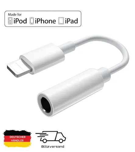 Original Apple Lightning auf 3,5mm-Klinke Kopfhörer iPhone Adapter MMX62ZM/A OVP