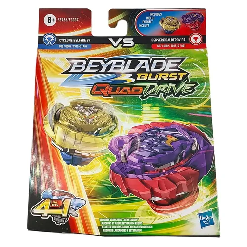 Beyblade Burst QuadDrive Berserk Balderov B7 & Cyclone Belfyre B7 Doppelpack - Battling Tops: Erlebe die Innovationskraft der 4-in-1 Kreisel mit einzigartigen Konfigurationsmöglichkeiten für spannende Battles!