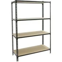 PROREGAL Schwerlastregal Mid Muli 150 x 110 x 30 cm - Stabiles Steckregal mit 4 Fachböden, Traglast von bis zu 200 kg pro Ebene, ideal für Werkstatt und Lager. Einfache Montage und verstellbare Fachböden für maximale Flexibilität.