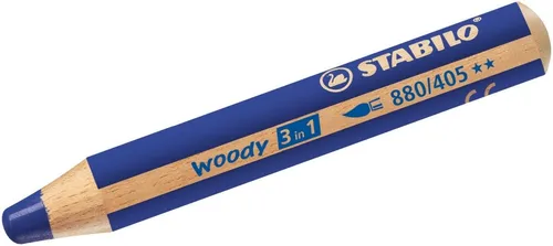 STABILO woody 3 in 1 Buntstift ultramarinblau - Schreibutensilien: Multitalent mit bruchsicherer Mine, ideal für kreative Projekte auf verschiedenen Oberflächen und in intensiven Farben.
