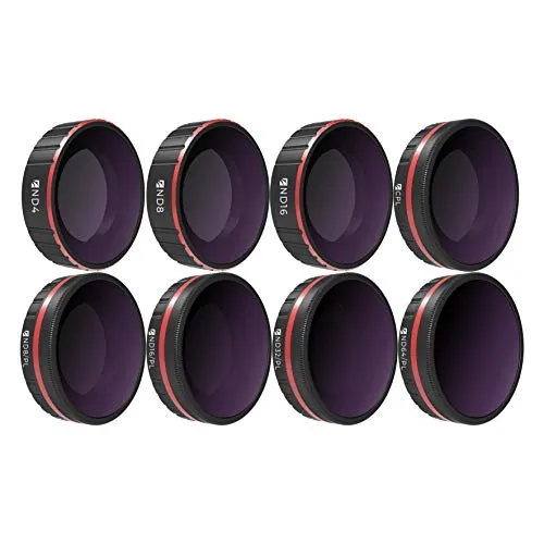 Freewell All Day 4K-Serie - 8er Pack Kameraobjektivfilter - Foto-Filterset für Osmo Action Camera, inklusive 8 professioneller Filter für kreative Aufnahmen und einfache Handhabung dank effizientem Schraubsystem.