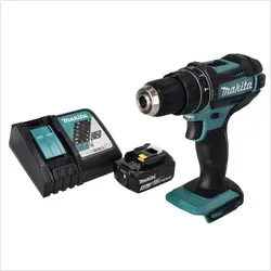 Makita DHP 482 RT1 Akku Schlagbohrschrauber 18 V – Kraftvolles Werkzeug für Profis - Akkuschrauber mit 62 Nm Drehmoment, inklusive 5,0 Ah Akku und Ladegerät – ideal für anspruchsvolle Bohr- und Schraubarbeiten.
