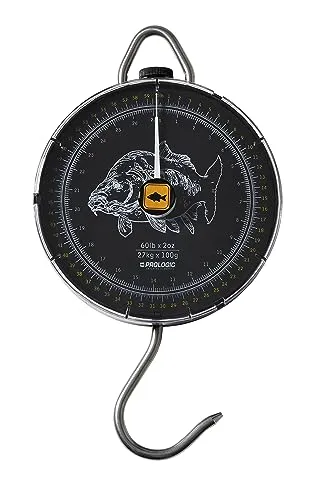 Prologic Specimen Dial Scale 54 kg - Präzise Karpfenwaage - Sonstiges Angelzubehör mit langlebigem Gehäuse und hochkontrastierendem Zifferblatt für eine einfache und schnelle Gewichtsmessung von Karpfen bis 54 kg.