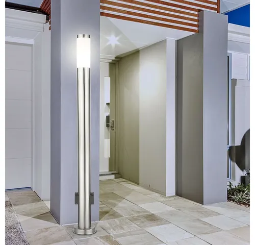 GLOBO LIGHTING LED Außen-Stehlampe, LED Außen Wand Strahler Edelstahl Sockel Lampen Garten Terrassen Wege