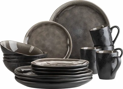 Keramik Geschirr-Set Niara Organic in braun von Mäser