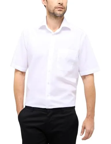 ETERNA Comfort Fit Hemd Halbarm New Kent Kragen - Größe 42 - Herrenhemden aus reiner Baumwolle, atmungsaktiv und perfekt für warme Tage. Das elegante Design mit New Kent Kragen und Bursttasche sorgt für einen stilvollen Auftritt.