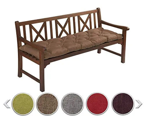 sunnypillow Bankauflage Outdoor - 130 x 50 cm für Gartenbänke - Bequeme Bankkissen aus wasserabweisendem Polyester, ideal für Gartenmöbel. Mit 12 cm Dicke für höchsten Sitzkomfort und pflegeleicht, perfekt für den täglichen Gebrauch.