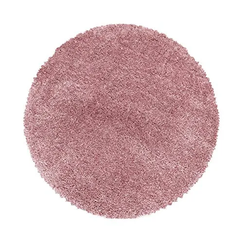 SIMPEX Hochflor Teppich Rosa 80 cm Rund – Pflegeleicht und Extra Weich für Wohnzimmer - Moderner Hochflor Teppich in elegantem Rosa, ideal für jedes Zimmer. Aus robustem Polyester gefertigt, sorgt er für ein angenehmes Laufgefühl und ist pflegeleicht. Perfekt für Wohnzimmer, Schlafzimmer und mehr.