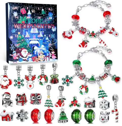 Lucadeau DIY-Adventskalender 2025 Schmuck für Mädchen - Kreativer DIY-Adventskalender für Mädchen mit 24 Schmucküberraschungen, die Fantasie und handwerkliche Fähigkeiten fördern – das perfekte Weihnachtsgeschenk!