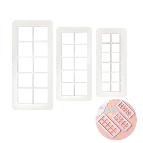 Stück Ausstechformen Geometrische Forme, Quadratische Keksausstecher, Geometrisch Multicutter für Fondant und Gebäck 3