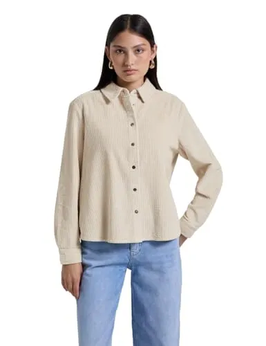 Street One Studio Damen Softe Cord Hemdbluse - Damenbluse mit Hemdkragen und langen Ärmeln, aus 100% Baumwolle für höchsten Tragekomfort – perfekt für lässige Outfits.