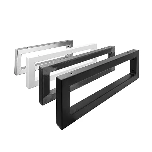 Natural Goods Berlin 2 x Regalträger rechteckig - Wandhalterung aus schwarzem Metall - Einfache Wandmontage für individuelle DIY-Projekte. Stabil und vielseitig einsetzbar, ideal für Regal, Waschtisch oder Schreibtisch. Inklusive Montagematerial für eine unkomplizierte Installation.