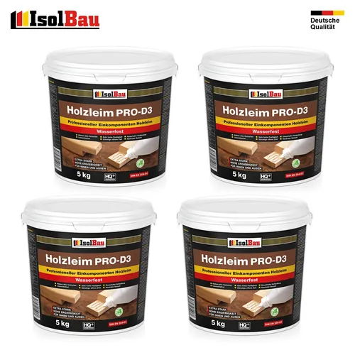 Holzleim D3 Holzkleber 20 kg Extra Stark Weißleim Wasserfest Leim Kleber