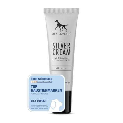 LILA LOVES IT Silbercreme für Hunde - Hautpflege für irritierte Hundehaut, beruhigt Juckreiz mit Mikrosilber und spendet Feuchtigkeit durch Bio-Sheabutter und Bio-Aloe Vera.