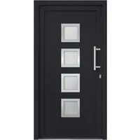 vidaXL Haustür Anthrazit mit Handgriff-Set - Eingangstür 108x200 cm, bietet hohe Sicherheit durch 5 Pilzkopfverriegelungen, inklusive Montageset und hochwertigem Design.