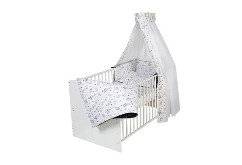 Schardt Komplettbett Komplettbett Classic-Line weiß 70x140 cm mit Bettset Origami black