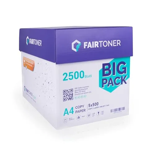FairToner Kopierpapier 2500 Blatt DIN-A4 80g von FairToner