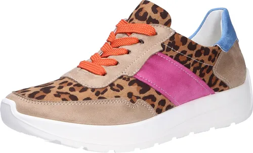 ara Damen New York Sneaker - Sand/Natur/Orchidee-Azzuro, 37 EU Weit - Damen-Sneaker mit Wechselfussbett für optimalen Komfort und Unterstützung während des Tragens.
