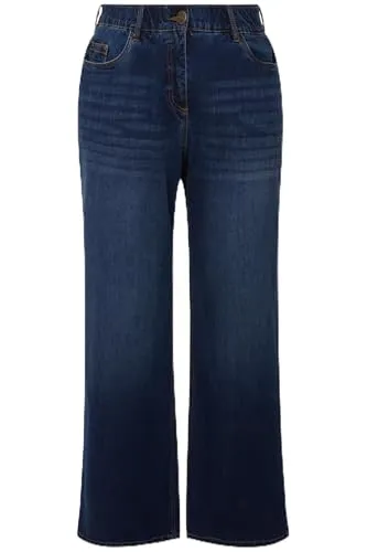 Ulla Popken Damen Weite Jeans Hose, Blue Denim, 36W / 32L EU - Jeans in regulärer Passform, für ein angenehmes Tragegefühl und weiche Haptik, perfekt für den Alltag.